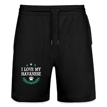 Havanais - Short de jogging bio TRAINER Stanley/Stella unisexe - noir - Devant - Nik (191cm) & Marisol (170cm)