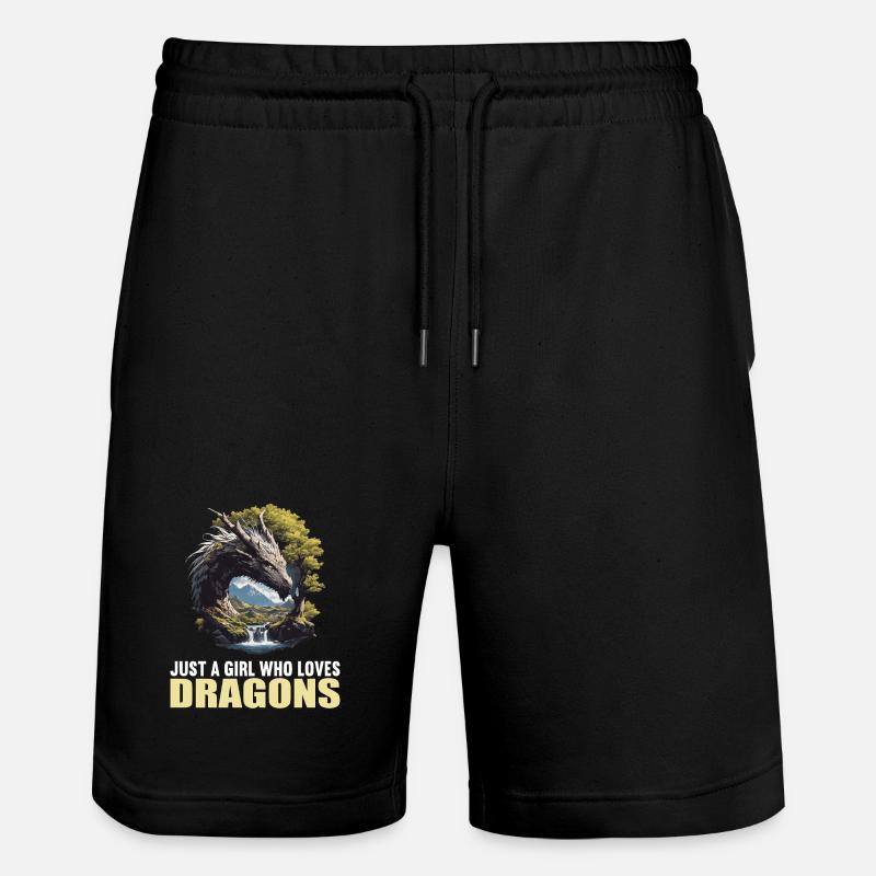 Drachen Drache - Stanley/Stella Unisex Bio Joggingshorts Trainer - Schwarz