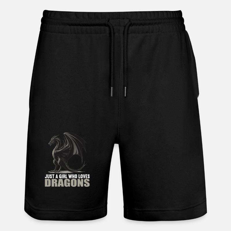 Drachen Drache - Stanley/Stella Unisex Bio Joggingshorts Trainer  - Schwarz