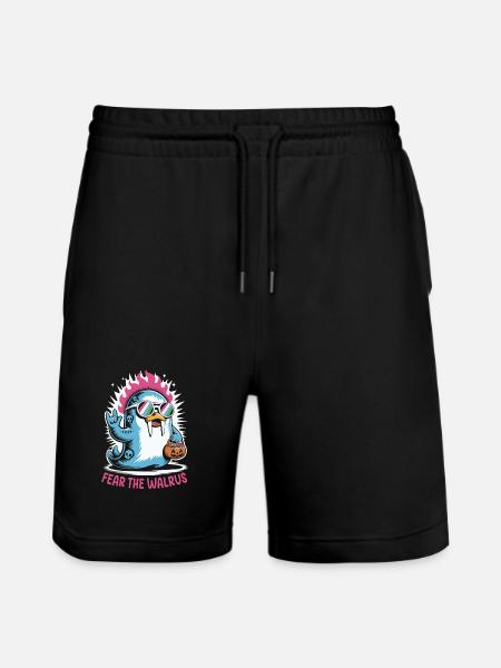 Walrus Punk Rocker Halloween - Stanley/Stella Trainer Unisex Organic Jogging Shorts - black