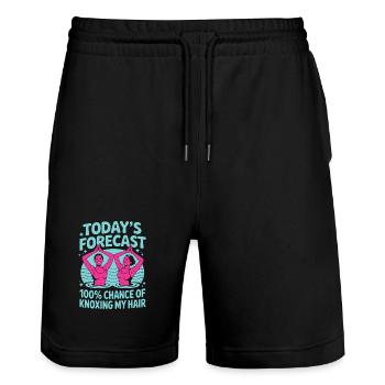 Synchronschwimmen Kunstschwimmen Wassersport - Stanley/Stella Unisex Bio Joggingshorts Trainer  - Schwarz - Vorne - Nik (191cm) & Marisol (170cm)