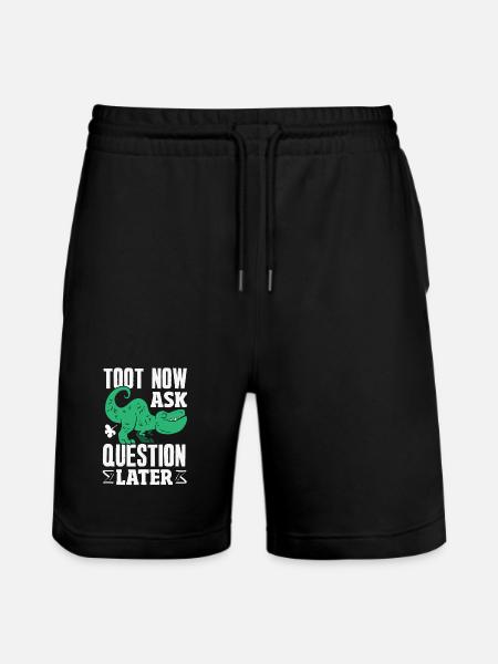 Public Fart Funny Inappropriate - Stanley/Stella Trainer Unisex Organic Jogging Shorts - black