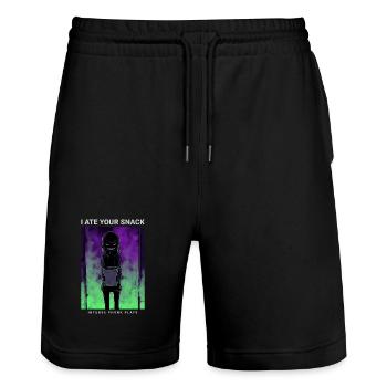 Gruseliges Anime Phonk I Ate Your Snack - Stanley/Stella Unisex Bio Joggingshorts Trainer  - Schwarz - Vorne - Nik (191cm) & Marisol (170cm)