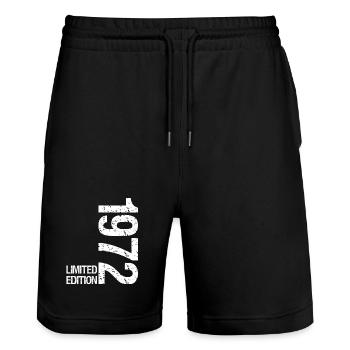 Édition limitée anniversaire homme 1972 - Short de jogging bio TRAINER Stanley/Stella unisexe - noir - Devant - Nik (191cm) & Marisol (170cm)