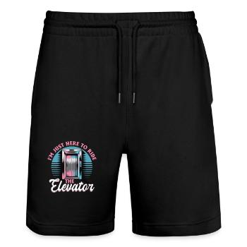 Ascenseur pour tout-petits et enfants - Short de jogging bio TRAINER Stanley/Stella unisexe - noir - Devant - Nik (191cm) & Marisol (170cm)