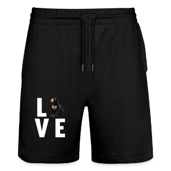 Sun Bear Malaienbär - Stanley/Stella Unisex Bio Joggingshorts Trainer  - Schwarz - Vorne - Nik (191cm) & Marisol (170cm)