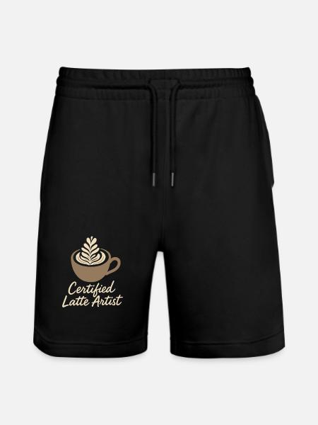 Barista Espresso Crew Coffee Slinger Latte - Stanley/Stella Trainer Unisex Organic Jogging Shorts - black