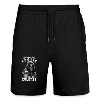 Skull Grim Reaper You are funny saying motif - Stanley/Stella Trainer Unisex Organic Jogging Shorts - black - Front - Nik (191cm) & Marisol (170cm)