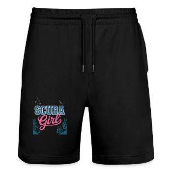 Conception de plongée sous-marine pour fille - Short de jogging bio TRAINER Stanley/Stella unisexe - noir - Devant - Nik (191cm) & Marisol (170cm)