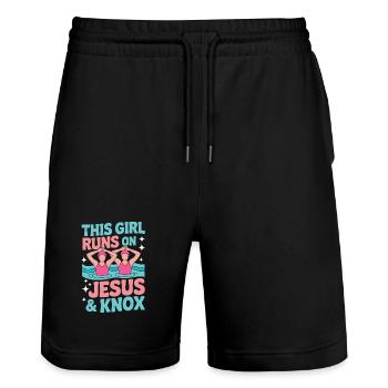 Synchronized swimming Artistic swimming Water sports - Stanley/Stella Trainer Unisex Organic Jogging Shorts - black - Front - Nik (191cm) & Marisol (170cm)
