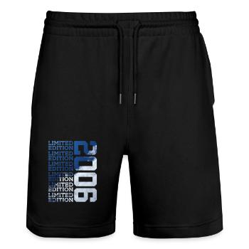 20 JAHRE LIMITED EDITION 2006 20. GEBURTSTAG - Stanley/Stella Unisex Bio Joggingshorts Trainer  - Schwarz - Vorne - Nik (191cm) & Marisol (170cm)