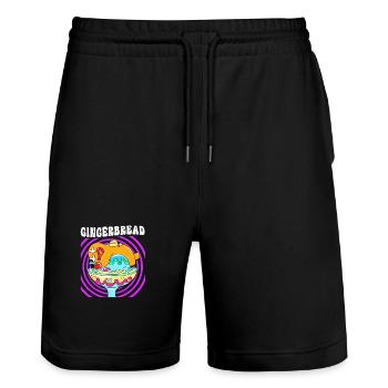 Gingerbread Christmas Gingerbread Man - Stanley/Stella Trainer Unisex Organic Jogging Shorts - black - Front - Nik (191cm) & Marisol (170cm)
