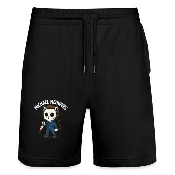 Michael Meowers Spooky Halloween Cat Parody - Stanley/Stella Trainer Unisex Organic Jogging Shorts - black - Front - Nik (191cm) & Marisol (170cm)