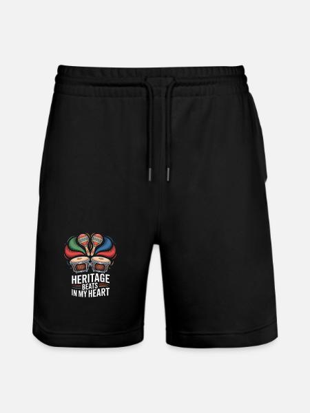 Dziedzictwo bije w moim sercu Bongo Maracas Kultura - Ekologiczne spodenki dresowe typu unisex Stanley/Stella Trainer  - czarny
