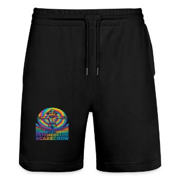 Épouvantail psychédélique Festival EDM trippy - Short de jogging bio TRAINER Stanley/Stella unisexe - noir - Devant - Nik (191cm) & Marisol (170cm)
