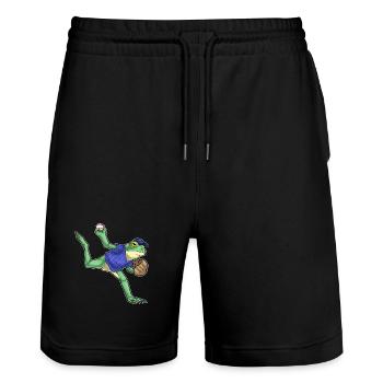 Frog Baseball Baseball Glove - Stanley/Stella Trainer Unisex Organic Jogging Shorts - black - Front - Nik (191cm) & Marisol (170cm)