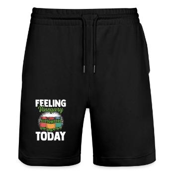 Essiggurken Dill Gurken Grünes Gemüse - Stanley/Stella Unisex Bio Joggingshorts Trainer  - Schwarz - Vorne - Nik (191cm) & Marisol (170cm)