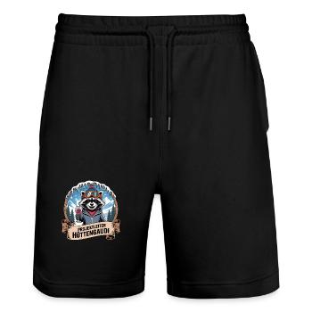 Soirée d’équipe Vacances de ski Ski & Snowboarder Après-ski - Short de jogging bio TRAINER Stanley/Stella unisexe - noir - Devant - Nik (191cm) & Marisol (170cm)