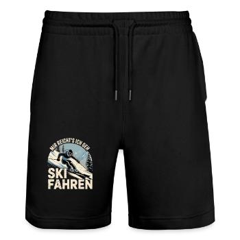Après Ski Skiing Skiers Skiing - Stanley/Stella Trainer Unisex Organic Jogging Shorts - black - Front - Nik (191cm) & Marisol (170cm)