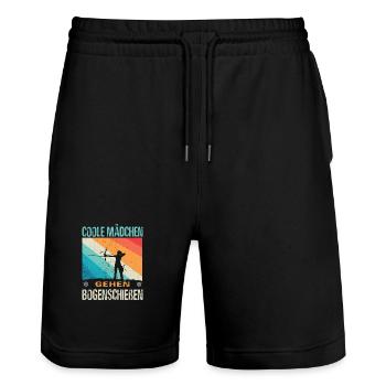 Archery Gifts Archer Archery - Stanley/Stella Trainer Unisex Organic Jogging Shorts - black - Front - Nik (191cm) & Marisol (170cm)
