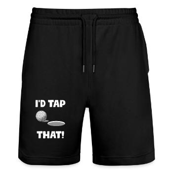 I'd tap that! Golfer Golf Golfen - Stanley/Stella Unisex Bio Joggingshorts Trainer  - Schwarz - Vorne - Nik (191cm) & Marisol (170cm)