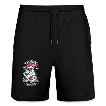 Rhino Halloween Chaos - Stanley/Stella Trainer Unisex Organic Jogging Shorts - black - Front - Nik (191cm) & Marisol (170cm)