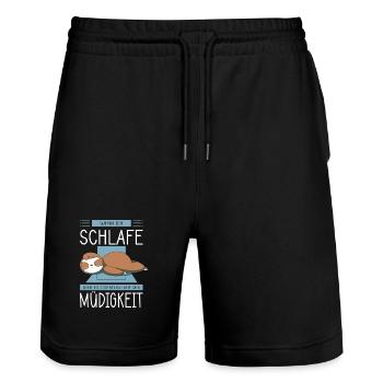 Funny Sayings Fun Outfits Irony Sarcasm - Stanley/Stella Trainer Unisex Organic Jogging Shorts - black - Front - Nik (191cm) & Marisol (170cm)