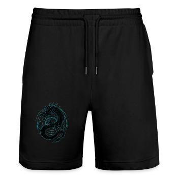 Dragon néon - Short de jogging bio TRAINER Stanley/Stella unisexe - noir - Devant - Nik (191cm) & Marisol (170cm)