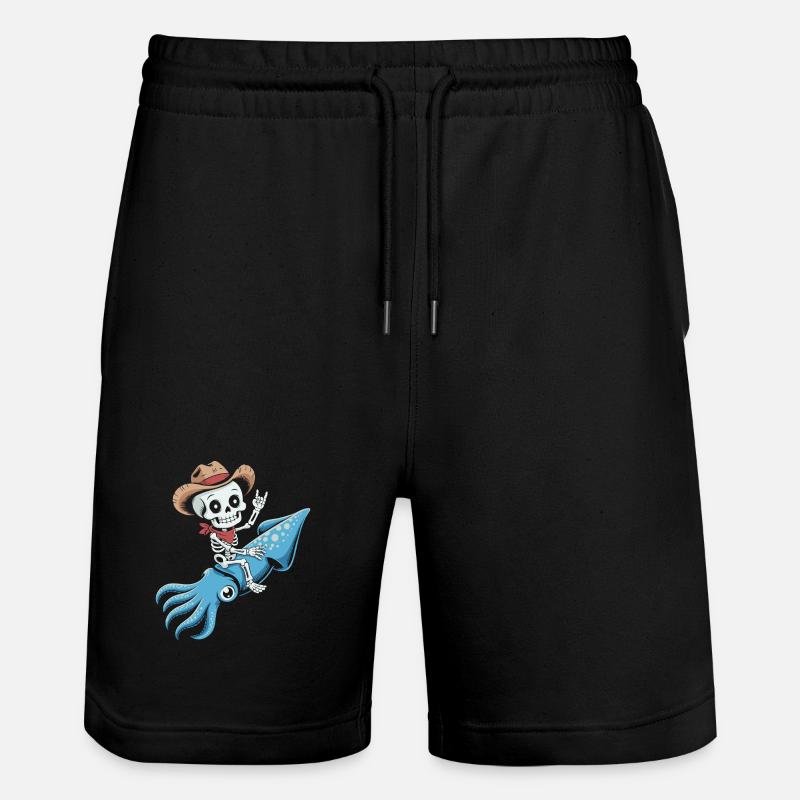 Cow-boy squelette sur pieuvre - Short de jogging bio TRAINER Stanley/Stella unisexe - noir