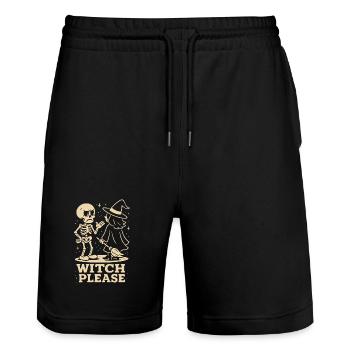 Witch Please Skeleton Halloween Costume Fun - Stanley/Stella Trainer Unisex Organic Jogging Shorts - black - Front - Nik (191cm) & Marisol (170cm)