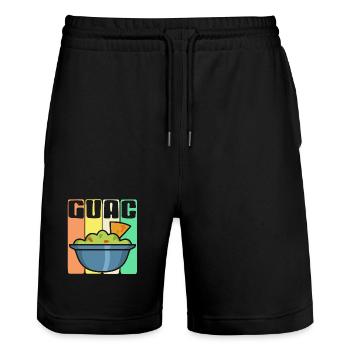 Guac Bowl With Chip Retro Style Humor - Stanley/Stella Unisex Bio Joggingshorts Trainer  - Schwarz - Vorne - Nik (191cm) & Marisol (170cm)