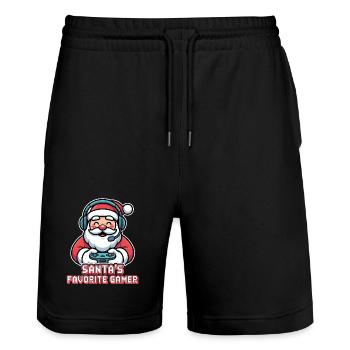 Le motif de Noël préféré du Père Noël - Short de jogging bio TRAINER Stanley/Stella unisexe - noir - Devant - Nik (191cm) & Marisol (170cm)