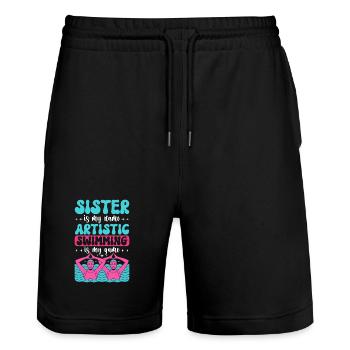 Synchronized swimming Artistic swimming Water sports - Stanley/Stella Trainer Unisex Organic Jogging Shorts - black - Front - Nik (191cm) & Marisol (170cm)