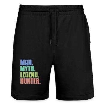 Epic Hunter Outdoorsman Humour pour hommes légendaires - Short de jogging bio TRAINER Stanley/Stella unisexe - noir - Devant - Nik (191cm) & Marisol (170cm)