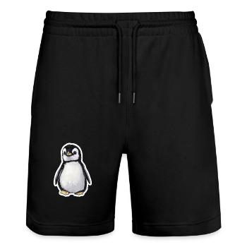 Pingouin - Short de jogging bio TRAINER Stanley/Stella unisexe - noir - Devant - Nik (191cm) & Marisol (170cm)