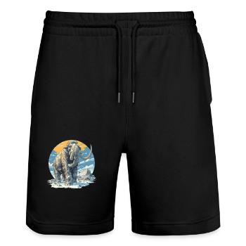 Mammouths Mammouth - Short de jogging bio TRAINER Stanley/Stella unisexe - noir - Devant - Nik (191cm) & Marisol (170cm)