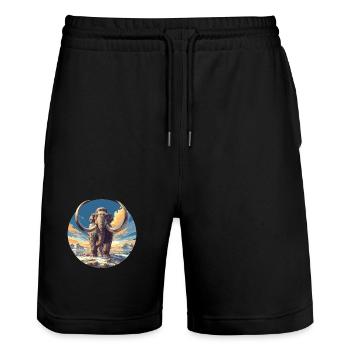 Mammouths Mammouth - Short de jogging bio TRAINER Stanley/Stella unisexe - noir - Devant - Nik (191cm) & Marisol (170cm)