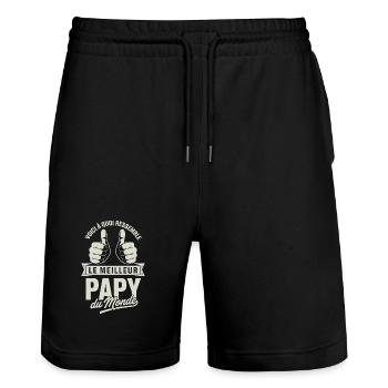 So sieht der beste Opa der Welt aus - Stanley/Stella Unisex Bio Joggingshorts Trainer  - Schwarz - Vorne - Nik (191cm) & Marisol (170cm)