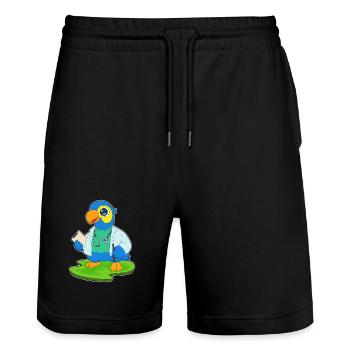 Stéthoscope Parrot Doctor - Short de jogging bio TRAINER Stanley/Stella unisexe - noir - Devant - Nik (191cm) & Marisol (170cm)