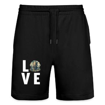 Mammouths Mammouth - Short de jogging bio TRAINER Stanley/Stella unisexe - noir - Devant - Nik (191cm) & Marisol (170cm)