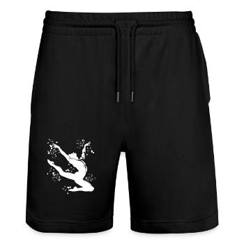 Turner Boden Kunstturnen - Stanley/Stella Unisex Bio Joggingshorts Trainer  - Schwarz - Vorne - Nik (191cm) & Marisol (170cm)