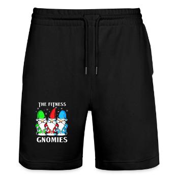 Gnome Fitness Gym - Stanley/Stella Trainer Unisex Organic Jogging Shorts - black - Front - Nik (191cm) & Marisol (170cm)
