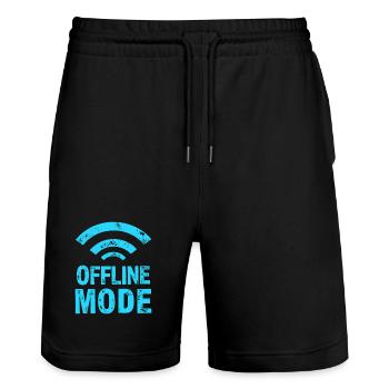 Endlich im Funkloch – Offline-Modus - Stanley/Stella Unisex Bio Joggingshorts Trainer  - Schwarz - Vorne - Nik (191cm) & Marisol (170cm)
