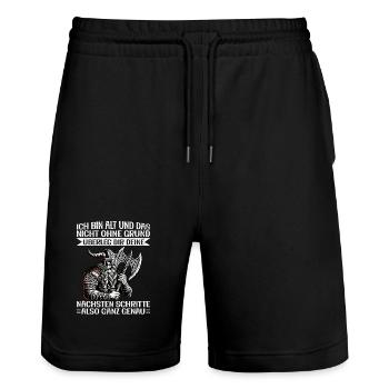 Wikinger Nordische Mythologie Götter - Stanley/Stella Unisex Bio Joggingshorts Trainer  - Schwarz - Vorne - Nik (191cm) & Marisol (170cm)