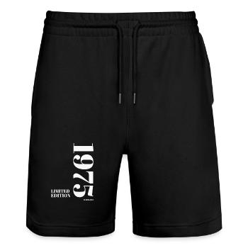 Limited_Edition_1975 - Short de jogging bio TRAINER Stanley/Stella unisexe - noir - Devant - Nik (191cm) & Marisol (170cm)