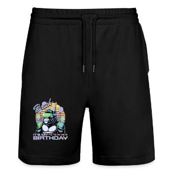 Birthday Gamer VR - Stanley/Stella Trainer Unisex Organic Jogging Shorts - black - Front - Nik (191cm) & Marisol (170cm)