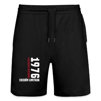 1976 Vintage Retro Birthday Gift - Stanley/Stella Trainer Unisex Organic Jogging Shorts - black - Front - Nik (191cm) & Marisol (170cm)