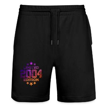 LIMITED EDITION 2004 22ND BIRTHDAY - Stanley/Stella Trainer Unisex Organic Jogging Shorts - black - Front - Nik (191cm) & Marisol (170cm)