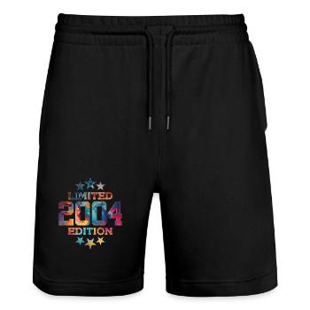 LIMITED EDITION 2004 22ND BIRTHDAY - Stanley/Stella Trainer Unisex Organic Jogging Shorts - black - Front - Nik (191cm) & Marisol (170cm)