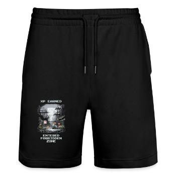 Obtenir XP : Zone interdite découverte - Short de jogging bio TRAINER Stanley/Stella unisexe - noir - Devant - Nik (191cm) & Marisol (170cm)